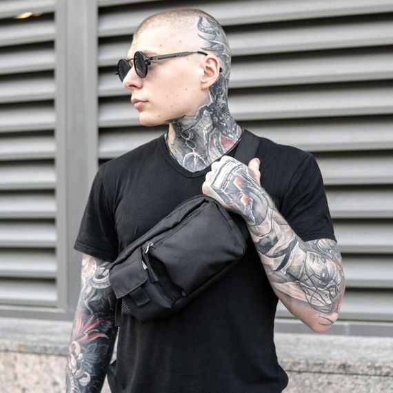 Якісна сумка бананка, Чоловіча містка бананка, для хлопців Поясна сумка без принта підліток KB-85 | Зображення 3