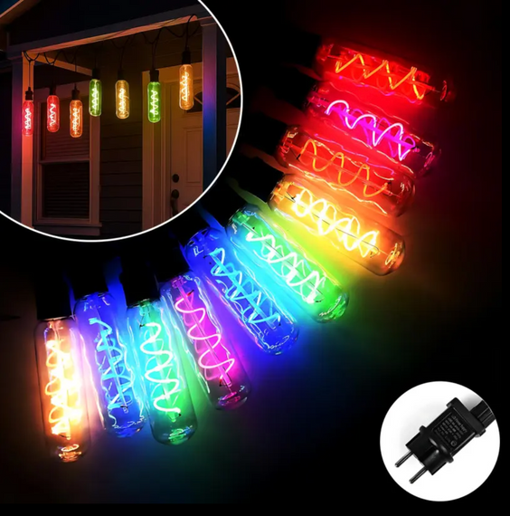 Гирлянда Удлинённые лампы спираль SFK-48 220V ∙ Уличная LED-гирлянда SFK-48 с удлинёнными спиральными лампами | Зображення 5