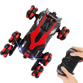 Скоростная Машинка Перевёртыш на Радиоуправлении с LED Подсветкой + Демо Режим Трюковая Машинка на Аккумуляторе LAZER Красная