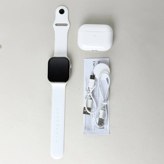 Комплект S1000 Pro Max - Smart Watch / Air Pro 2 / 7 ремінців (Білий) | Зображення 7