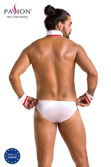 Комплект эротического мужского белья Passion 037 GREGORY L/XL White, трусы, воротник, манжеты sexstyle | Зображення 5