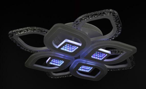 Люстра світлодіодна стельова LED світильник для квартири на стелю лед з пультом 26066 Білий 10х44х44 см. | Зображення 5