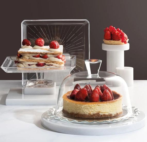 Блюдо Patisserie Ø27см з бортом і зі скляною кришкою-ковпаком | Зображення 2