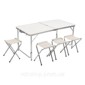 Стол и 4 стула для пикника набор туристической алюминиевой складной мебели для кемпинга 8812-4