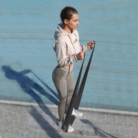 Стрічка-еспандер для спорту та реабілітації Power System PS-4123 Flat Stretch Band Level 3 Black (12-15кг.) | Зображення 5