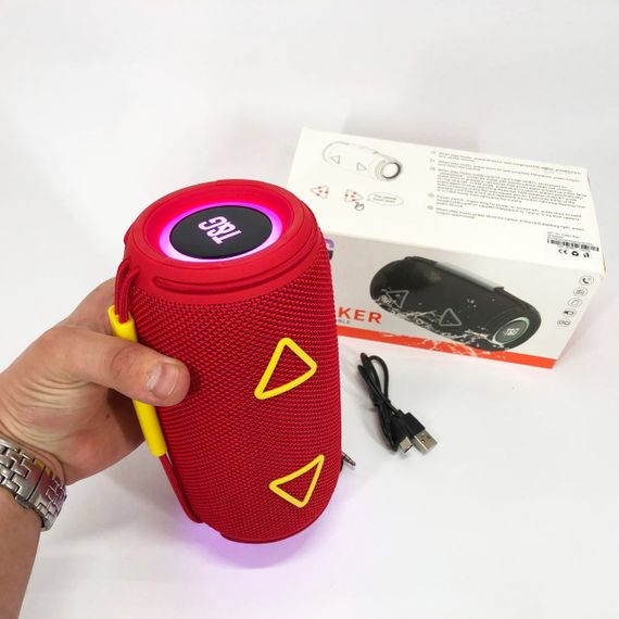 Bluetooth-колонка TG657 з RGB підсвічуванням 1500 mAh, бездротова колонка портативна потужна. Колір: червоний | Зображення 3