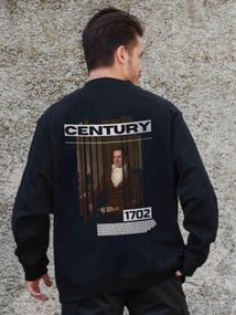 Утеплений оверсайз світшот на флісі з принтом Without Century Black