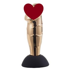 Вибромассажер простаты LOCKINK SEVANDA Hercules, золотистый, 10 режимов, пульт ДУ, съемная присоска sexstyle