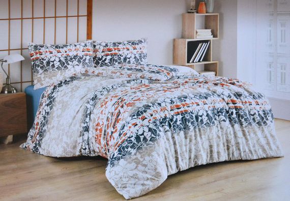 Комплект постільної білизни Bella Home Ranforse 200×220 см Flowers Lacivert