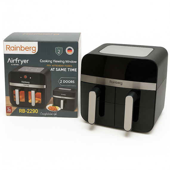 Качественная бытовая аэрофритюрница для дома Rainberg, Безмасляная фритюрница настольная HW-24 | Зображення 1