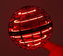 Летающий электрический светящийся шар с RGB подсветкой, ударостойкий левитирующий спиннер, 95 мм, Красный | Зображення 1