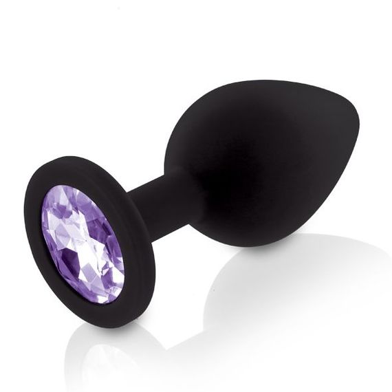 Набор силиконовых анальных пробок с кристаллом Rianne S: Booty Plug Set Black, диаметр 3,2см, 3,5см, 4,2см, Черный | Зображення 2