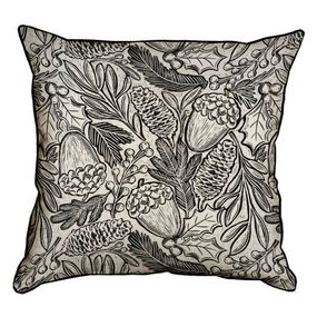 Подушка с мешковины Желуди и шишки 45x45 см (45PHB_23NG009)