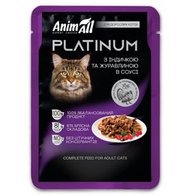 Вологий корм для котів з індичкою AnimAll Platinum Cat Turkey, 85 гр