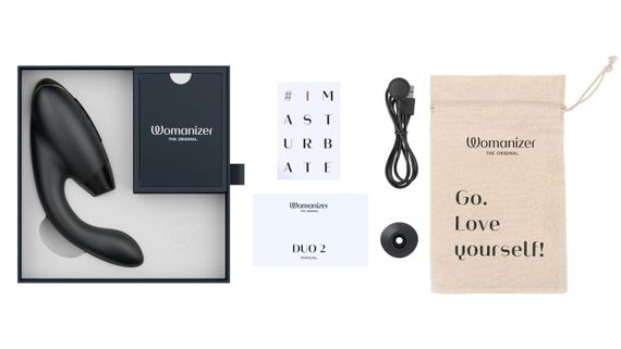 Двойной вакуумный клиторальный стимулятор с вибрацией Womanizer Duo 2 - Black, независимые моторы sexstyle | Зображення 8