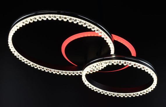 Люстра світлодіодна стельова LED світильник для квартири на стелю лед з пультом 26522 Чорний 12х40х61 см. | Зображення 7