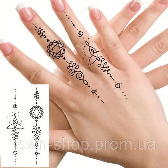 Набор детских временных тату "Черные мини №2" black-tattoo-mini-set-2-3, 30 штук по 9,5*5,5 см | Зображення 8