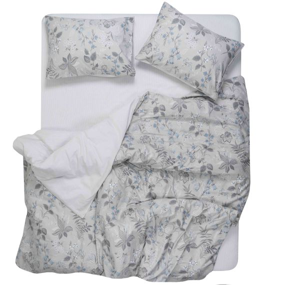 Набір постільної білизни 2,0сп Ardesto Gloria, 200х220см, 100% бавовна, сатин, польові квіти, сірий світлий (ART2022WF) | Зображення 5