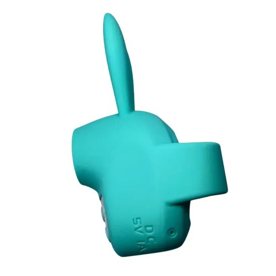 Вибростимулятор на палец Зайчик Passion Play, 12 режимов вибрации + 3 интенсивности, бирюзовый sexstyle | Зображення 4