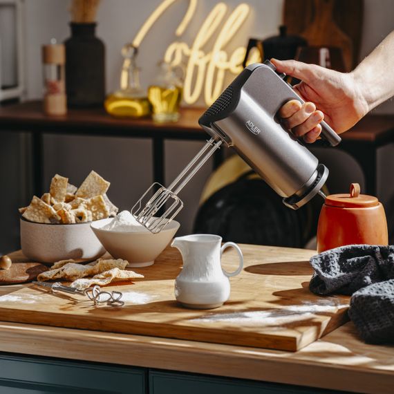 Міксер ручний Adler AD 4230, кухонний міксер 550 Вт, 5 швидкостей, Turbo, насадки для тіста і крему | Зображення 5