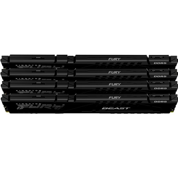 Модуль памяти для компьютера DDR5 128GB (4x32GB) 5600 MHz Beast Black XMP Kingston Fury (ex.HyperX) (KF556C40BBK4-128) | Зображення 2