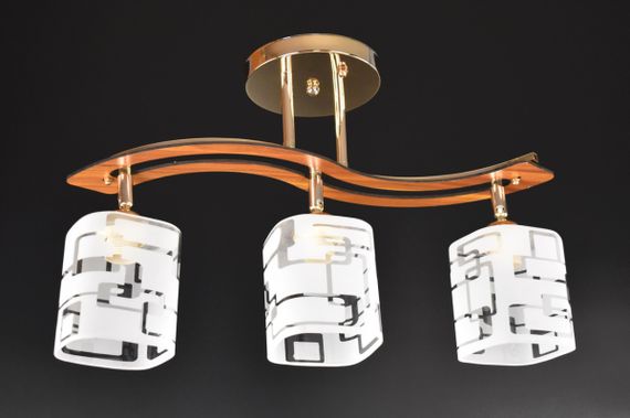 Люстра стельова на 3 лампочки 25304 Золото 29х12х65 см. | Зображення 2