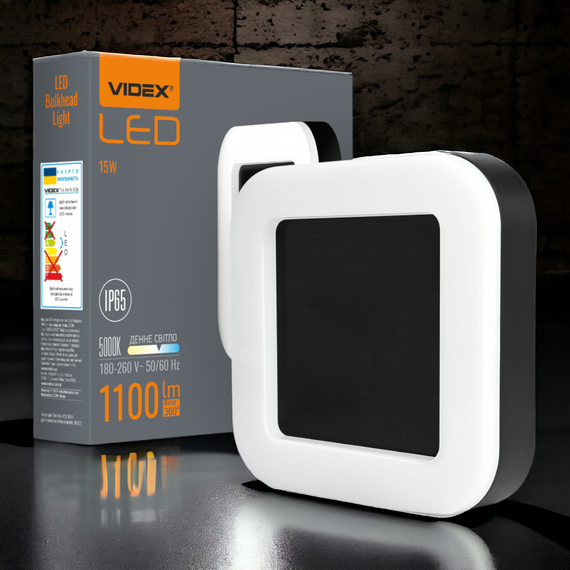 Вуличний світильник світлодіодний VIDEX ART 15W 5000K 220V IP65 VL-BHFS-155B захищений квадратний чорний | Зображення 5