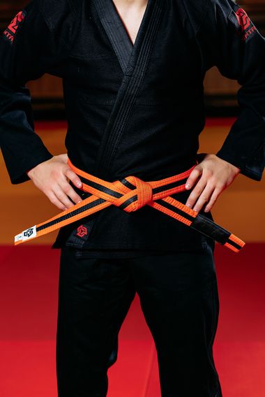 Помаранчево-чорний пояс для джиу джитсу ТМ KINTAYO, 180 зріст