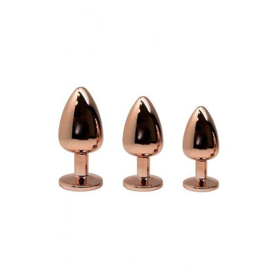 Металева анальна пробка Wooomy Tralalo Rose Gold Metal Plug Size L, діаметр 4 см, довжина 9 см sexstyle | Зображення 2