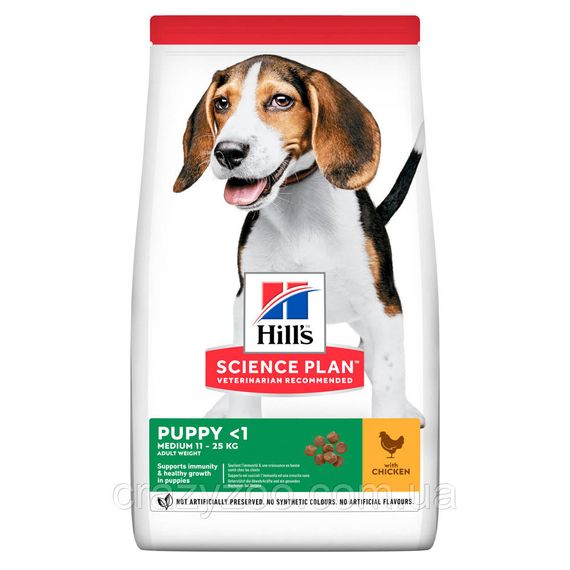 Сухой корм для щенков средних пород Hill's Puppy Medium Chicken с курицей 14 кг 604352
