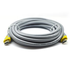 Кабель Merlion HDMI-HDMI V-Link High Speed 5.0m, v2,0, OD-8.2 mm, круглий Grey, конектор Grey/Yellow,