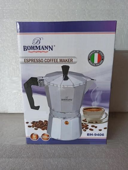 Кофеварка гейзерная алюминиевая Bohmann BH-9406, 300 мл (на 6 чашек), для дома и офиса | Зображення 1