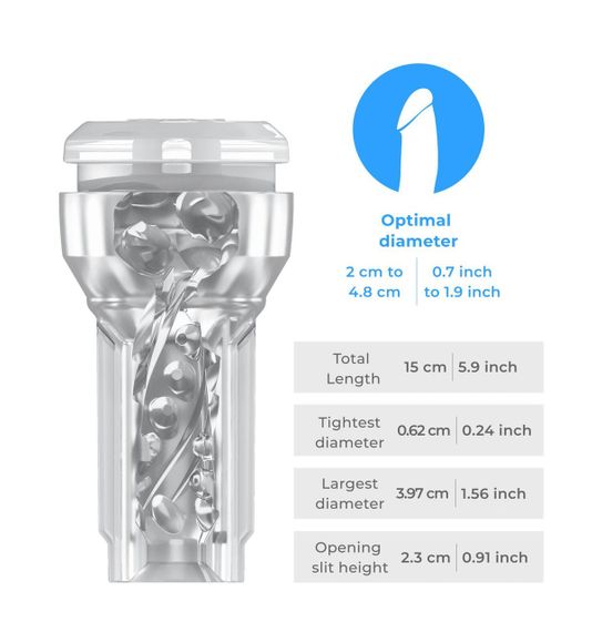 Мастурбатор Kiiroo Feel Pocket Crystal совместим с PowerBlow Sex Aura | Зображення 4
