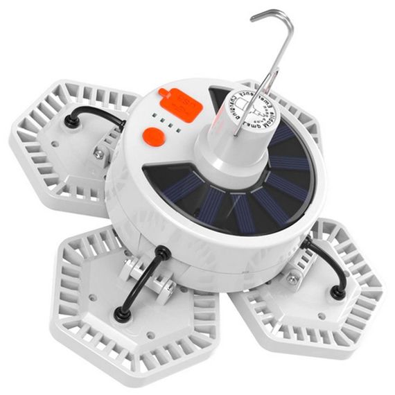 Світильник із сонячною панеллю та повербанком, до 10 годин, 5000мАг, 169LED / Кемпінговий підвісний ліхтар / Розкладна лампа з | Зображення 5