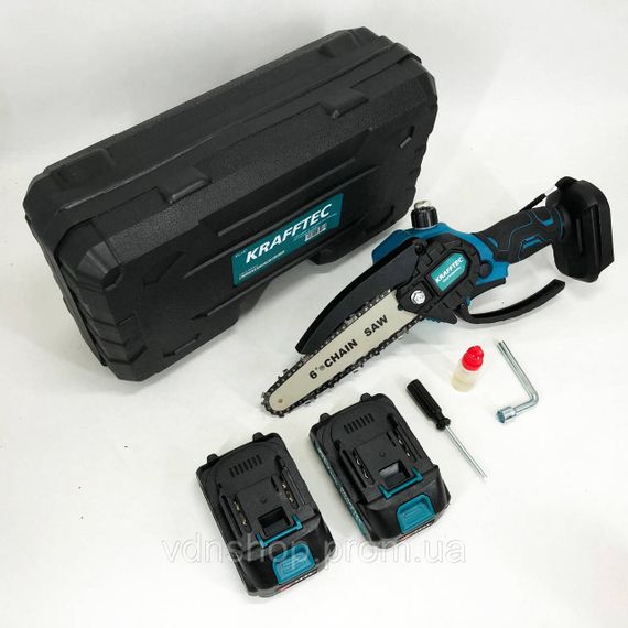 Экологичная цепная пила на аккумуляторах Krafftec, Садовая сабельная пила по дереву EC-46 | Зображення 1
