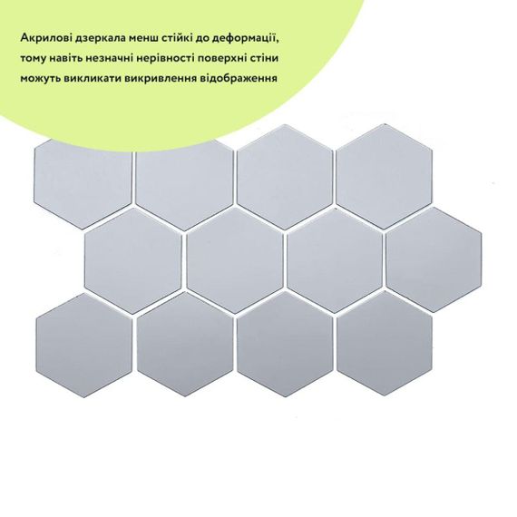 Дзеркальний декор акриловий самоклейний 125*105мм срібло, 12 шт (D) SW-00002513 | Зображення 1