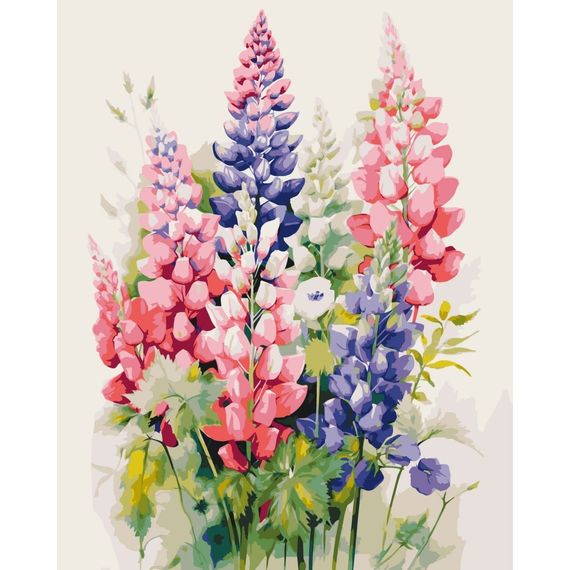 Картина по номерам "Цветные люпины" 13079-AC 40х50 см
