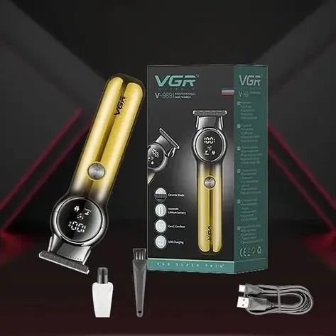 Аккумуляторная машинка для стрижки VGR V-989 от USB с 3 насадками | Зображення 4