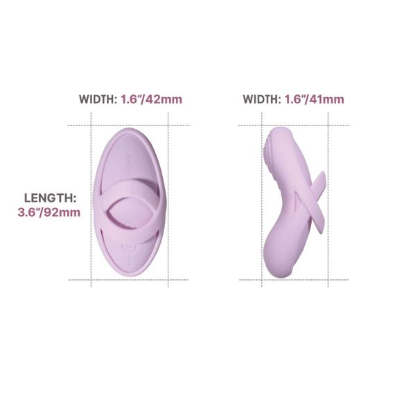 Смарт-вибратор для клитора Svakom Echo 2 Pink Lilac, подогрев до 38 °C, съемная насадка на палец sexstyle | Зображення 5