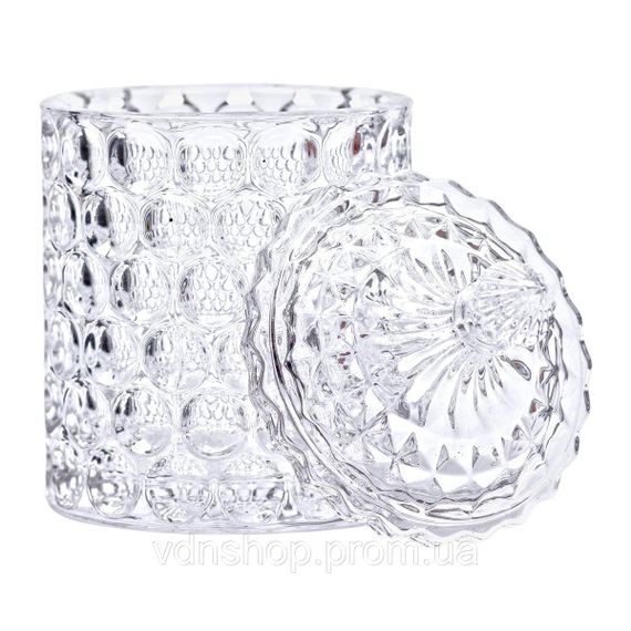 Цукерниця з кришкою Ø7.5 см ваза цукорниця кругла скляна HP-4-103 | Зображення 2