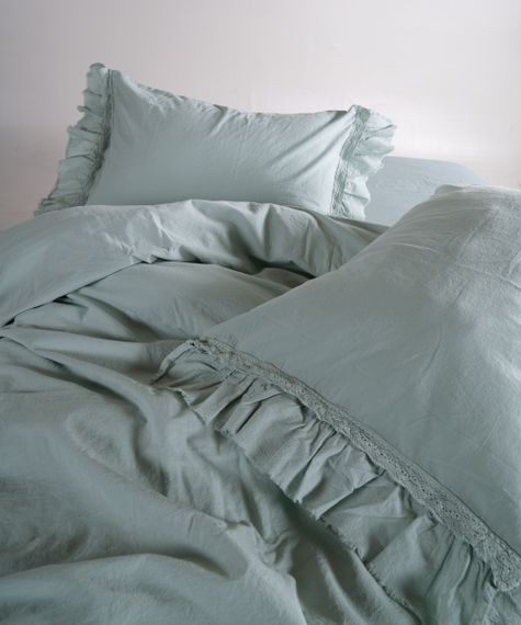 Постільна білизна Limasso Stonewashed Francesca 200 х 220 см Mint | Зображення 3