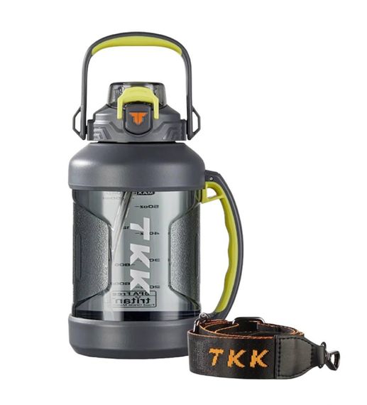 Бутылка для воды 2000 мл из безопасного тритана. Серый