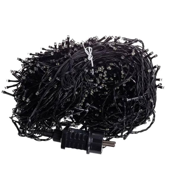 Гирлянда Рождественская фея уличная 100 (м) 1000 LED черный провод Белый CF1000L100MBW