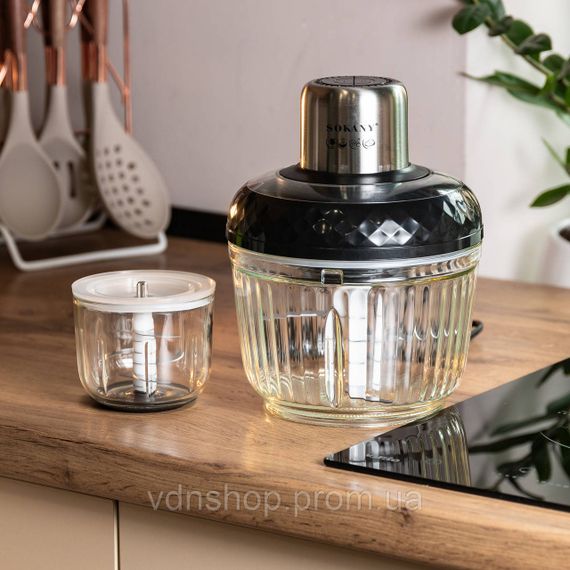 Чопер подрібнювач Sokany SKYM7032B 2в1 з чашами 0.5 і 1,5 літри 800 Вт | Зображення 8