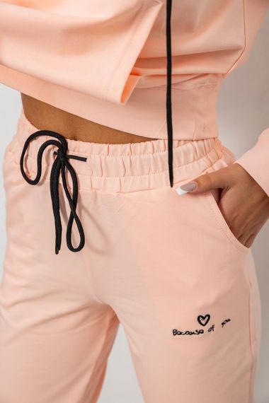 Спортивный костюм женский двухнитка, цвет персиковый, 214R1419-002 | Зображення 4