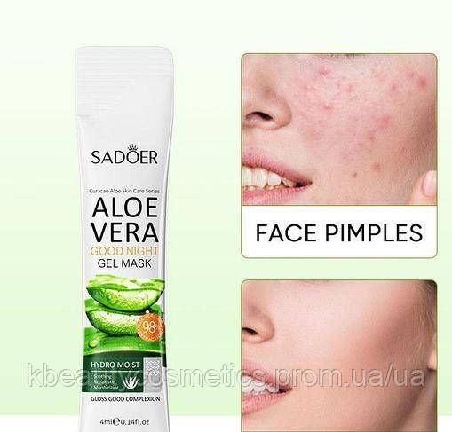 Нічна маска для чутливої ​​та проблемної SADOER Aloe Vera Sleeping Mask, 4 ml | Зображення 1