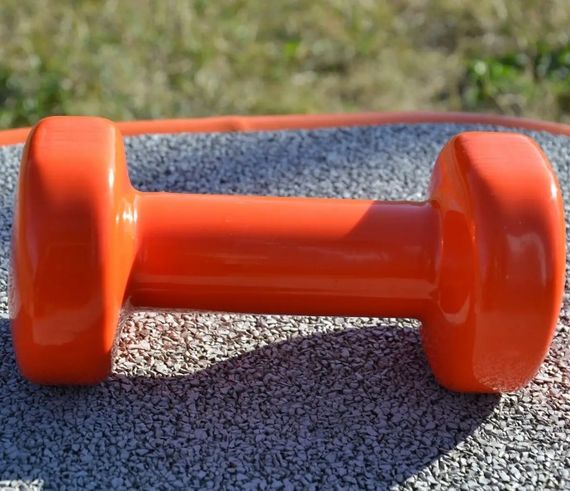 Гантель вінілова PowerPlay 1 кг PP_4103 Помаранчева 1 шт (PP_4103_1kg) | Зображення 2