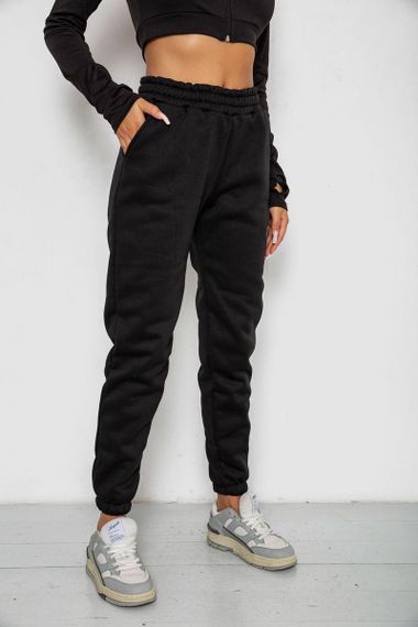 Спортивные штаны женские на флисе  -уценка, цвет черный, 238R57012-U | Зображення 2