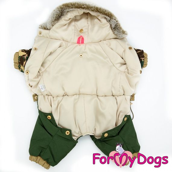 Зимний комбинезон для собак For My Dogs "Камуфляж" зеленый | Зображення 1