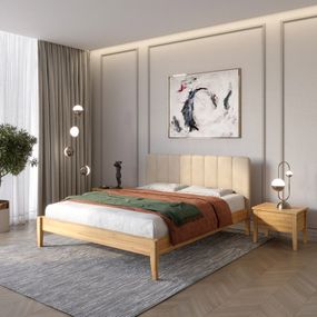 Двоспальне ліжко Mebigrand Лондон ДК Горіх світлий/Аляска 23 180х190 см (MBG-1456)